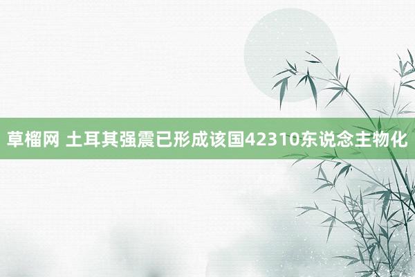 草榴网 土耳其强震已形成该国42310东说念主物化