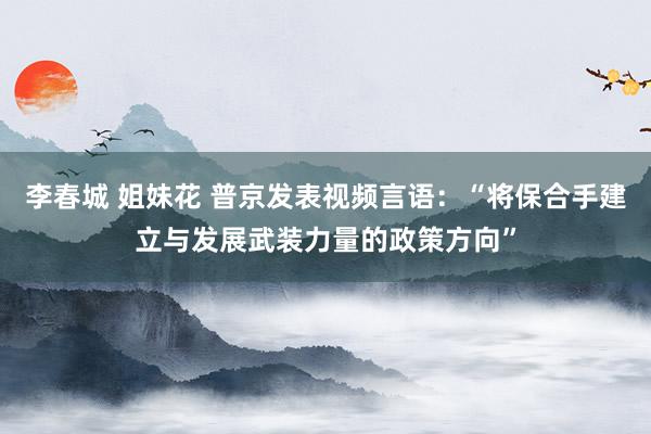 李春城 姐妹花 普京发表视频言语：“将保合手建立与发展武装力量的政策方向”
