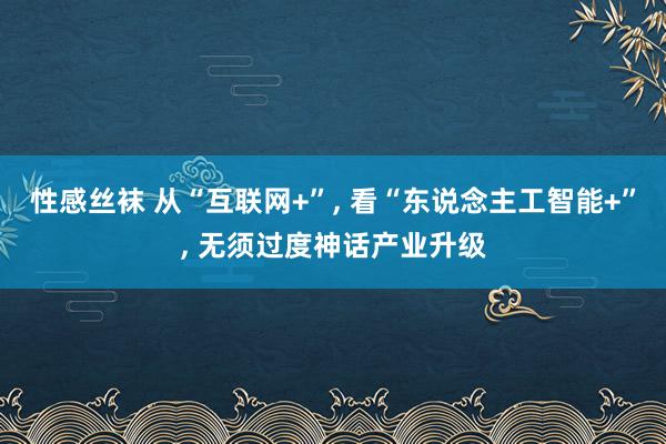 性感丝袜 从“互联网+”, 看“东说念主工智能+”, 无须过度神话产业升级