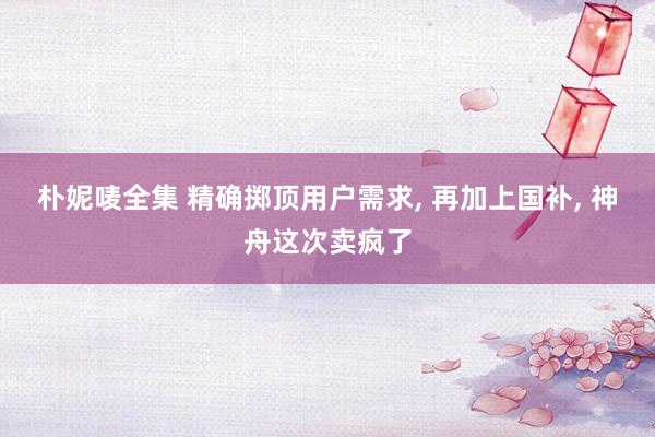 朴妮唛全集 精确掷顶用户需求, 再加上国补, 神舟这次卖疯了