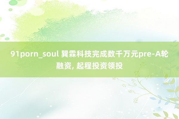 91porn_soul 巽霖科技完成数千万元pre-A轮融资, 起程投资领投