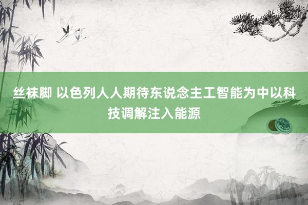 丝袜脚 以色列人人期待东说念主工智能为中以科技调解注入能源