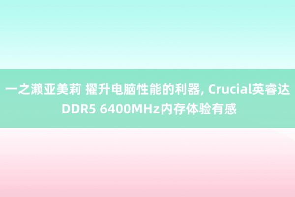 一之濑亚美莉 擢升电脑性能的利器, Crucial英睿达 DDR5 6400MHz内存体验有感