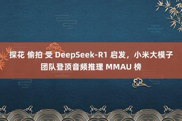 探花 偷拍 受 DeepSeek-R1 启发，小米大模子团队登顶音频推理 MMAU 榜